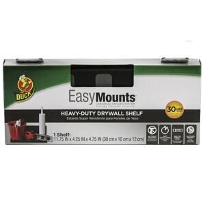 DUCK HEAVY-DUTY DRYWALL SHELF EASY MOUNTS-No Tools Required, Holds up to 30 lbs